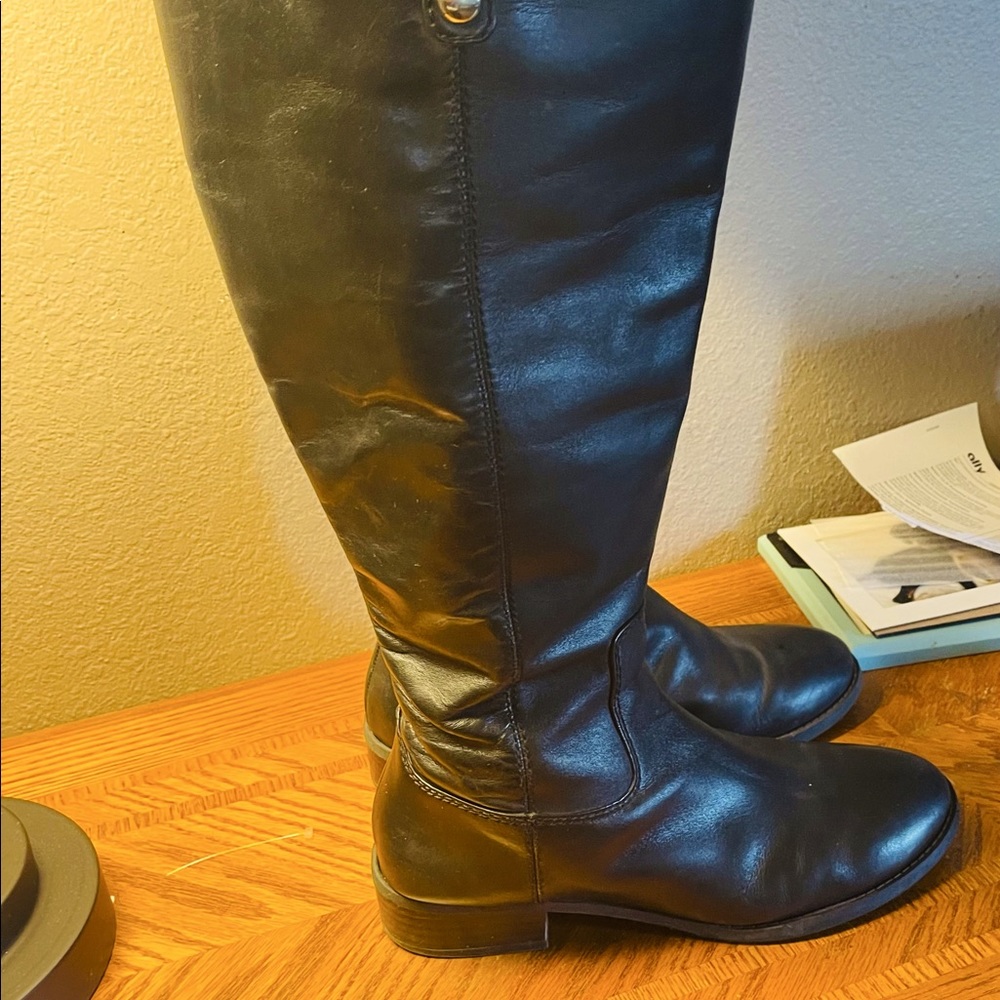 Womens INC Tall Wide Calf Boots Black Size 9